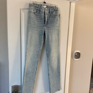 Good American Light Blue Studded Straight leg Jeans
